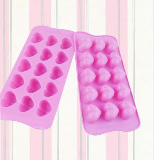 3PC Silicone Heart Chocolate Mold Candy Ice Mould Cube Tray Mould Pan
