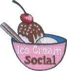 Boy Girl Cub Ice Cream Social Bowl Fun Patches Crests Badge Guide