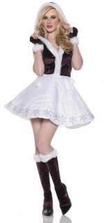 Ice Fur Eskimo Princess Sequin Mini Dress Costume Adult Small