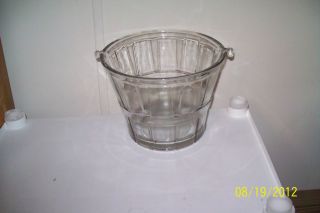 Quality Glass Wine Cooler Ice Bucket Etched Bushel Basket Design Mint