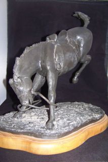 Bucking Bronco Horse Bronze Sculpture Lidabelle Wylie Marked A 8