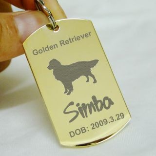  ID Tags Dog Name Tag Stainless Steel Cat Dog Tag Pet ID Tags Gold