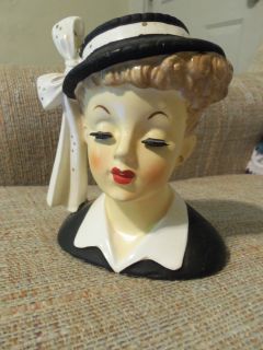 Vintage 1956 Napco Lady Head Vase