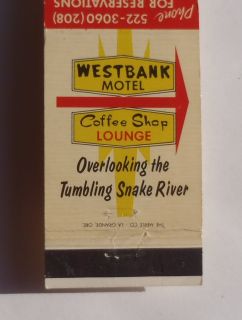  Westbank Motel Coffee Shop Lounge Idaho Falls ID Bonneville Co