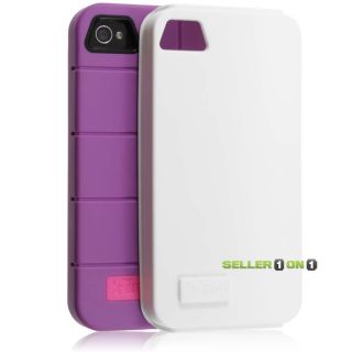 iFrogz iPhone 4 4S Cocoon TPU Shell Protective Case Cover Purple White