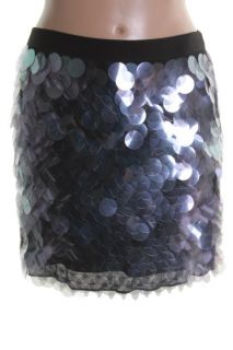 DKNY New Black Silk Layered Sequins Mini Skirt P BHFO