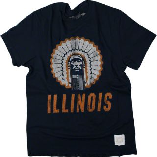Illinois Fighting Illini Navy Vintage Chief Illiniwek Loyalty T Shirt