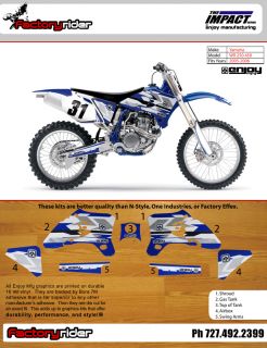 Impact Yamaha Motocross Graphics WR 450 250 2005 06 Dirt Bike Graphics