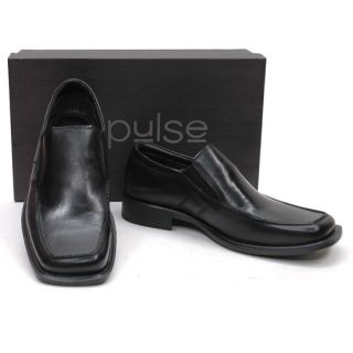 New Impulse S26341 Made in Italy Black Square Toe Loafers Shoes Men 9