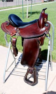 Used Imus 4 Beat Western Saddle 16 and Breast Collar in Dark Oil