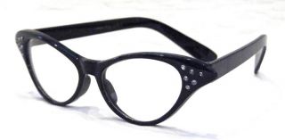 1950s Black Cat Eye Glasses Costume Accessory New