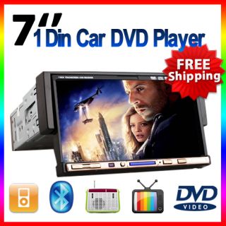 LITB HD 1 DIN in Dash Car DVD Player 7 Touch Screen Radio iPod TV