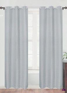  Potomac Textured Silver Gray Grommet Window Curtains 3 inch Pockets