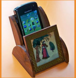 Unique Gemstone Painting Cell Phone Holder from India