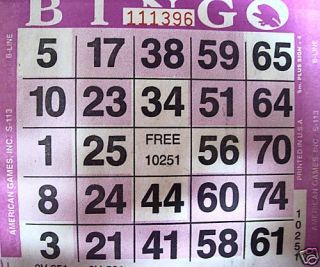 500 Single Paper Bingo Cards Small Plus 4 Sale $2 95