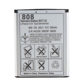 950mAh mobile de remplacement batteries BST 33 pour Sony Ericsson aino