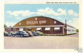 1946 Indian Lake Ohio Roller Rink Postcard