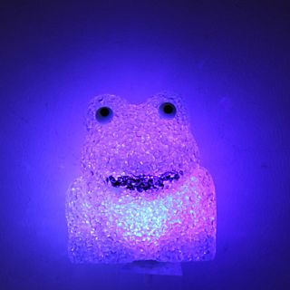 Noche Frog Novelty estilo cristal de colores de luz LED de la lámpara