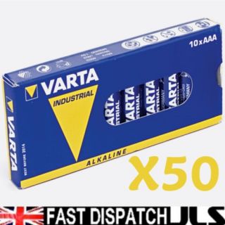 50 AAA Varta Industrial Alkaline Batteries LR03