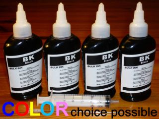 Bulk Black 4x100ml Refill Ink for HP Ink Jet Printers