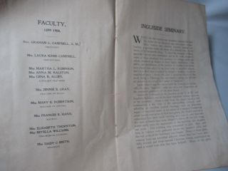 1899 Black Americana Ingleside Seminary Amiger Family Archive Lot