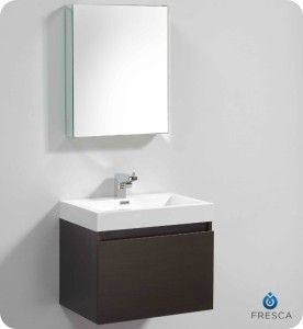 Fresca Nano Wenge Modern Bathroom Vanity w Blum Storage System