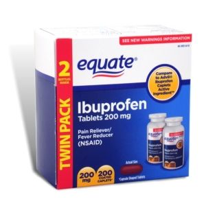 Ibuprofen 200 MG 200 Coated Caplets in 2 Bottles Equate