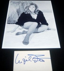 Hammer Horror Beauty Ingrid Pitt Signed Card and Sexy Print