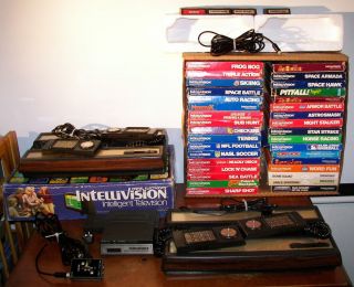INTELLIVISION LOT complete CONSOLE w box 34 BOXED GAMES overlays more