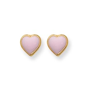 Inverness Piercing 24K Gold Plated Pink Heart Earrings