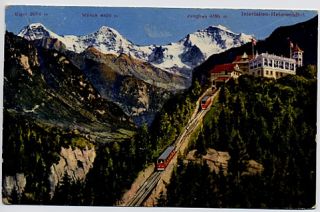 Switzerland 1919 Interlaken Heimwehfluh Postcard Used