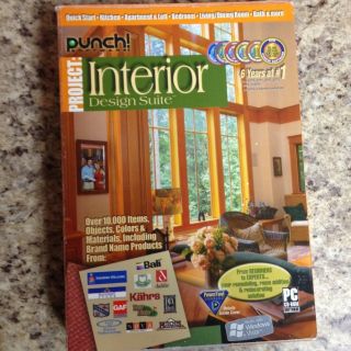 Punch! Interior Design Suite PC CD ROM kitchen, Bathroom, Living Room