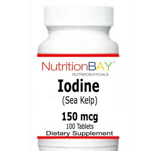 Iodine Sea Kelp Supports Thyroid Function 150 mcg 100 Tablets
