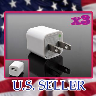 USB POWER ADAPTER AC WALL CHARGER APPLE IPHONE IPOD TOUCH NANO