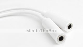 USD $ 2.09   3.5mm Stereo Audio Jack Splitter Cable (White),