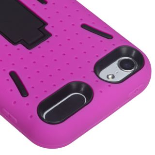 iPod Touch 5th Gen PINK HYBRID HARD SOFT COMBO KICKSTAND CASE C0MPARE2