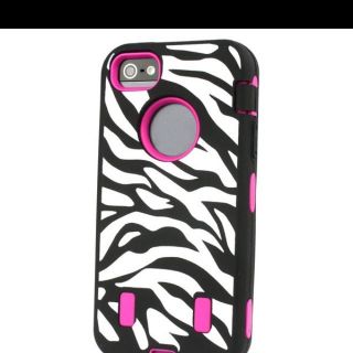 ALL NEW Zebra Case w/ PINK 3layer Defender Case ~ iPod Touch 4th