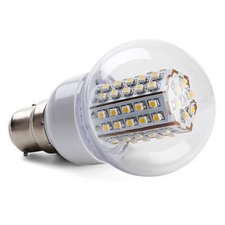 B22 66 3528 SMD 3.5W 430LM 2800 3200K Warm White Light LED Ball Bulb