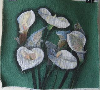 Calla Lily jacquard Tapestry Fabric Panel Green 14 square Made in USA