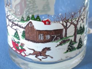 Libbey Christmas Winter Village Cider Mugs Coffee Cups or Glasses