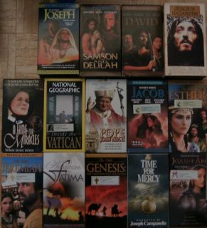 Lot of 14 religious films videos vhs Esther David Jeremiah Joan of Arc