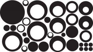 99 Modern Retro Polka Dots Circles Rings Vinyl Wall Decal Decor