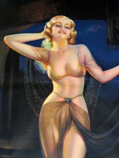 Irene Patten 1930s Risque Pin Up Poster Jazz Age Jeweled Harem Goddess