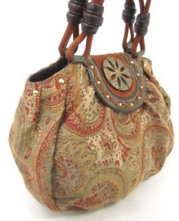 Isabella Fiore Multicolor Paisley Fabric Handbag