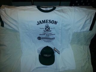 John Jameson Irish Whiskey Whisky Liquor New Ringer T shirt and hat