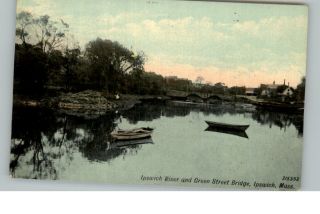 Ipswich MA River Boats c1910 Postcard