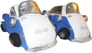 Blue Microcar Bubblecar Car Isetta Novelty Fun Slippers Vroomers