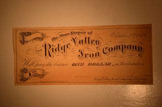 Rome GA Ridge Valley Iron Company 3 Nice Notes $1 $2 $5 Oct 1 1873