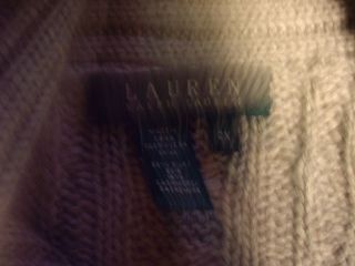 Ralph Lauren Irish Aran Swing Sweater Silk Cashmere 2X Antler Toggle