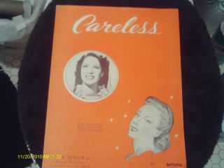 Irving Berlin Sheet Music Careless 1939